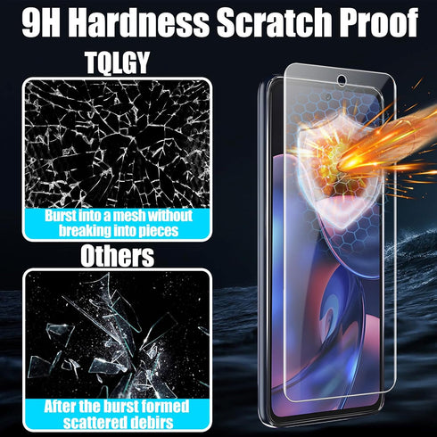 TQLGY 3 Pack Screen Protector for Motorola Edge 2022 with 3 Pack Camera Lens Protector, Ultra HD Tempered Glass, 9H Hardness, Anti-Scratch, Bubble...