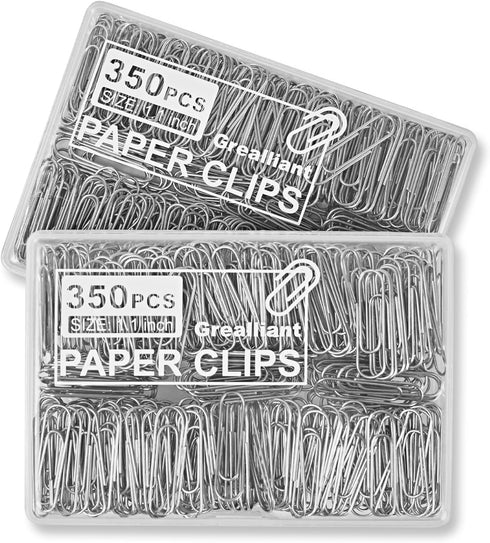 700 PCS Paper Clips, Small Paper Clips for Paperwork, 2 Boxes of 350 PCS Each, Sturdy and Upgraded Plastic Boxes Well Packed, Easy to Use in Offic...