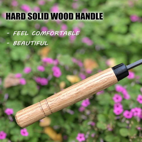 SHANFEEK Japanese Weeding Sickle Hoe Gardening Tools 13-Inch Weed Remover Tool High-Carbon Steel One-Piece Molding with Hard Solid Wood Handle(Sna...