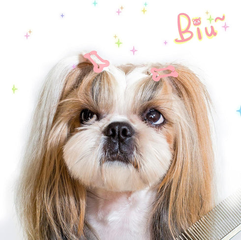 40 Pieces Hair Clips for Dogs Cute 1 Inch Puppy Dog Barrettes Small Bone Snap Hair Clips Multicolor Hair Barrettes for Dog Cat Pet Grooming Bows H...