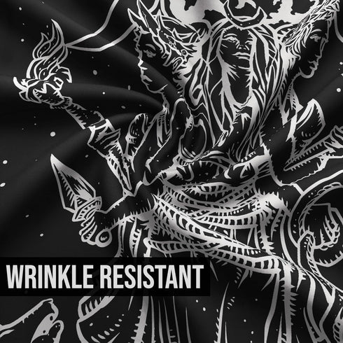 The Goddess Hecate Tarot Card Tapestry (Black & White) - Triple Moon Goddess of Witchcraft Hekate Wheel Pagan Witch Wall Hanging (60" x 50")...