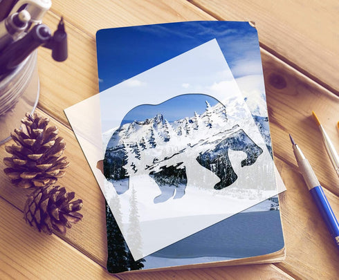 GSS Designs Mountain Forest Bear Stencil (2 Pack) - Reusable Stencil for Walls (12x12Inch) - Art Painting for Wall Canvas Furniture Cards Decor (S...