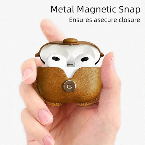 AirPods 3 Case, Airpods 3rd Leather Portable Protective Case Cover Men with Keychain Loss Prevention Clip Supports Wireless Charging Compatible wi...