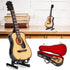 Wooden Miniature Guitar with Stand and Case, 5.9in Black Miniature Guitar Mini Guitar Model Guitar Figurine Mini Guitar Toy Birthday Gift Home Dec...