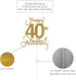 40th Wedding Anniversary Cake Topper, Wedding Anniversary Party Decoration with Premium Gold Glitter...