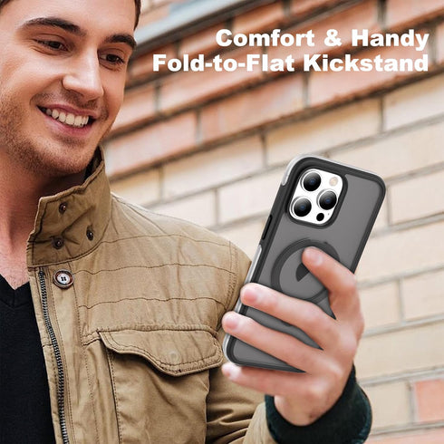 for iPhone 14 Pro Max Case with Air-Filled Bumper & Magnetic Ring Stand, Military-Grade Drop Protection, 14 ProMax Phone Case 6.7" with Kickstand,...