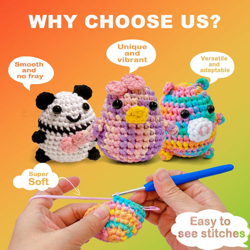 Beginner Easy Yarn for Crocheting and Knitting;120yas/3.5oz; Soft Cotton Blend Yarn for Beginner with Easy-to-See Stitches; Weight Medium #4;Yarn ...