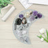 Bathroom Tray Organizer, 10'' Large Acrylic Moon-Shape Vanity Tray Jewelry Tray for Perfume Cosmetic Candle Jewelry, Clear Blue w/Glitter Durable ...