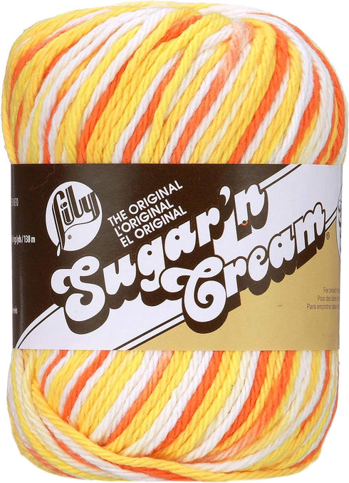 Lily Sugar'n Cream Super Size Ombres Yarn, 3 oz, Creamsicle, 1 Ball...