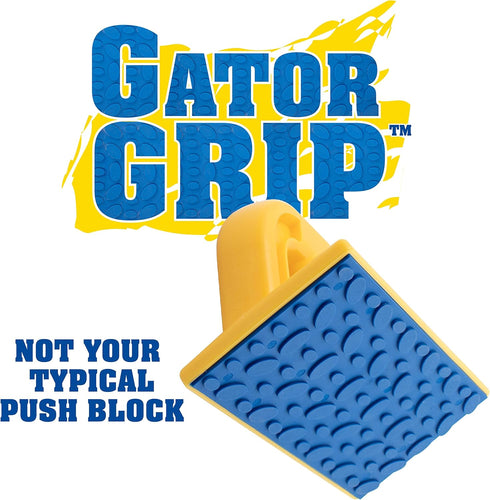 Gator Grip Safety Push Block 2 Pack with Blue Rubber Podular Pattern for Superior Gripping Power Ideal for Use On Router Tables, Jointers, Shapers...
