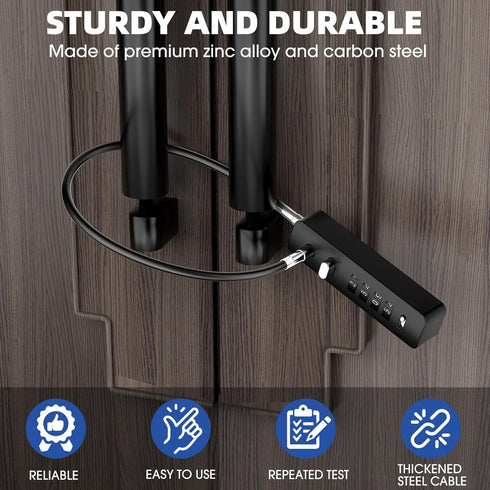 Cable Locks with Combination, 23.6Inch Steel Small Cable Rope Locks with 4-Digit Combination, Resettable Code for Bikes, Fence, Pet Door, Lockers,...