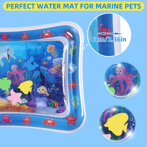 Cat Water Mat, CosBelle Water Mat for Cats, Water Cat Mat, Cat Water Play Mat for Indoor Cats, Interactive Cat Play Mat for Self Play Upgraded- Th...