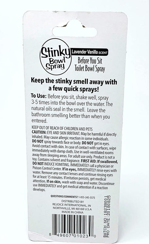 Lavender Vanilla - Before You sit, Bowl Spray - Keeps The Stink in The Bowl...