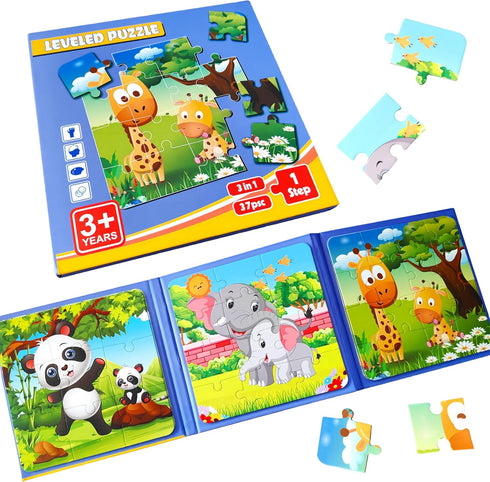 Puzzles for Kids Ages 3-5, 37 Pieces Toddler Animal Puzzles, Children Travel Activity Toys Games for Kids Boys Girls...