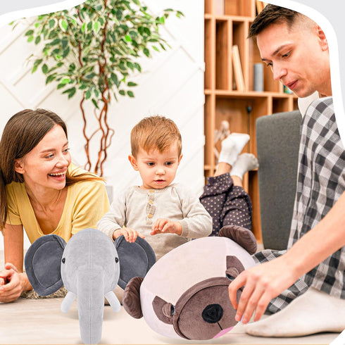 Stuffed Elephant Head Wall Mount, Woodland Theme Kids Room Decor and Nursery Decor, Adorable Stuffed Animals Head Gifts for Kids, Animals Themed P...
