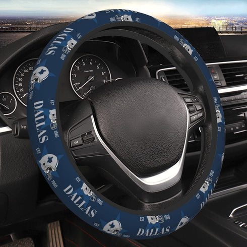 Dallas Steering Wheel Cover, Neoprene Anti-Slip Universal 15 Inch Steering Wheel Protector Elastic Comfortable Car Accessories Decorations Decor P...