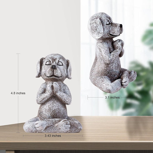 Meditation Dog Statue Dachshund Statue Garden Decor Resin Zen Dog Buddha Meditation Yoga Collectibles for Patio, Terrace, Lawn and Outdoor Garden ...
