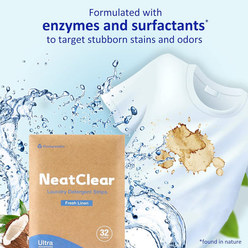 Eco-friendly Laundry Detergent Sheets, Travel Size Liquidless Soap Sheets NeatClear | No Mess & Space-Saving, Great For Travel, Apartments, Dorms ...