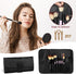 Makeup Brush Roll Up Organizer Bag, Black Travel Makeup Brush Pouch, PU Leather Make up Brush Case, Cosmetic Bags Holder for Women, Can Hold 12 Po...