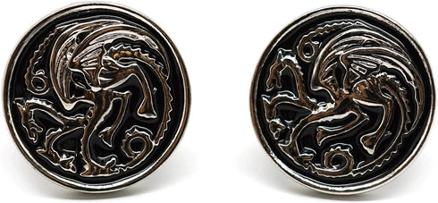 Teri's Boutique Game of Thrones Targaryen Dragon Round Classic Men Fashion Cuff Links with Gift Box...