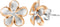 Honolulu Jewelry Company Sterling Silver with 14K Rose Gold Plated Trim CZ Plumeria Flower Nature Stud Earrings, 12mm...