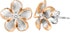 Honolulu Jewelry Company Sterling Silver with 14K Rose Gold Plated Trim CZ Plumeria Flower Nature Stud Earrings, 12mm...