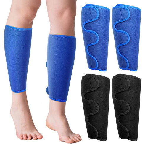 Chivao 2 Pairs Calf Brace Adjustable Shin Splint Support Lower Leg Compression Wrap Calf Sleeves for Men Women Pain Relief, Increases Circulation ...