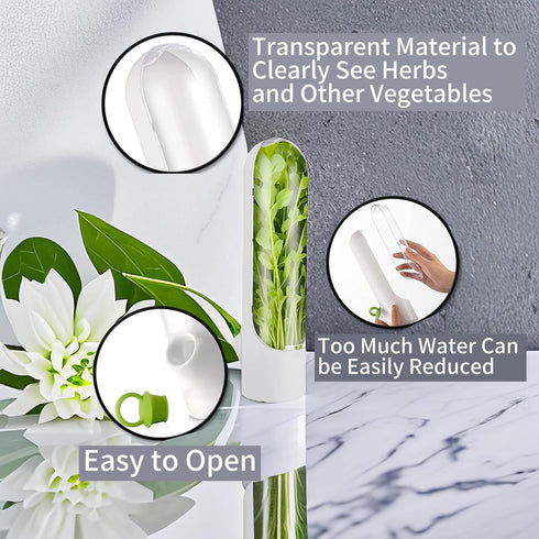 Herb Saver for Refrigerator, Fresh Herb Keeper, Herb Saver Pod Containers, Herb Fresh Keeper for Refrigerator,Herb Storage for Cilantro,Parsley, A...