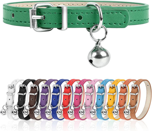XXS Dog Collar for Teacup Adjustable Teacup Dog Collar for Small Medium Large Dogs 3/8 inch Width (Green, XXS)...