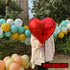 Jonhamwelbor 20Pcs 18 inch Red Foil Mylar Heart Shape Balloons Decorations Valentines Birthday Wedding Baby Shower Party (Red)...