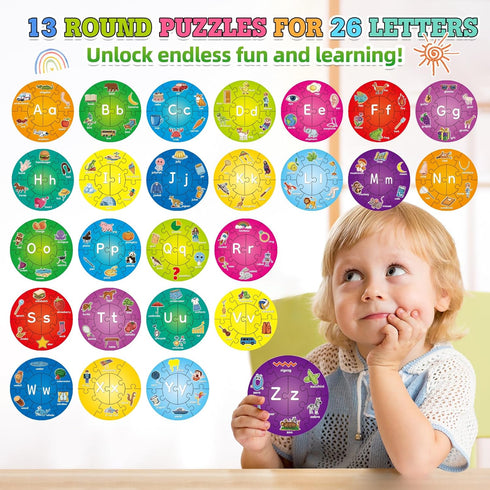 Alphabet Puzzle, ABC Puzzles for Toddlers, Alphabet Learning Toys for Kids Ages 3-5, Pre-k Lowercase Uppercase Letter Game, Kindergarten Classroom...