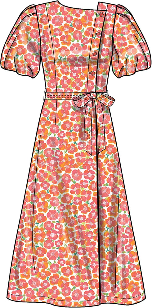 New Look Misses' Wrap Dress Sewing Pattern Kit, Code N6694, Sizes 6-8-10-12-14-16...