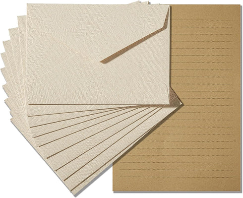 Stationery Writing Paper and Envelopes Set with Jute Rope 4 X 6 for Writing Letter, (20 Best Paper with 10 Heavyweight envelopes),by Better Gift O...