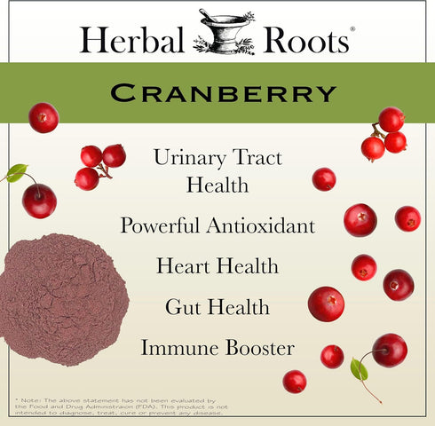 Herbal Roots Extra Strength Cranberry Pills for Women & Men with Organic Nettle | Urinary Tract Health | 60 Vegan Capsules...
