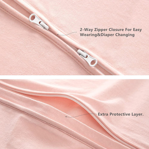 TILLYOU Sleep Sack 1 Pack - Baby Wearable Blanket with 2-Way Zipper, Extra Soft Cotton Sleeveless Sleeping Bag for Infants, 12-18 Months, Solid Pi...