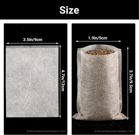 Plant Nursery Bags, 200PCS 3.5"x4.7" Non-Woven Plant Seeding Grow Bags, Vegetables Fabric Seedling Bag Pots Planting Transplant Grow Pouch Home Ga...