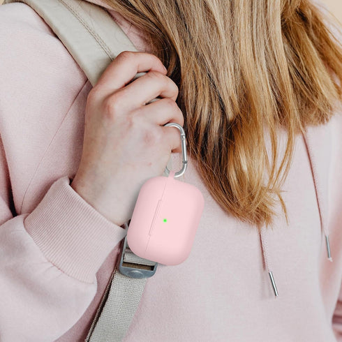 AirPods Pro Case Cover, Soft Silicone Case with Cleaner Kit, Light Pink......