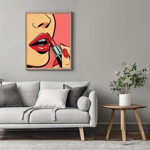 Posterizer 1 pcs-Baddie Lips and Lipstick Boss Lady-Art in Pop Style-Abstract & Modern Art-Gifts for Women-Living Room Bedroom Decor- unframed wal...