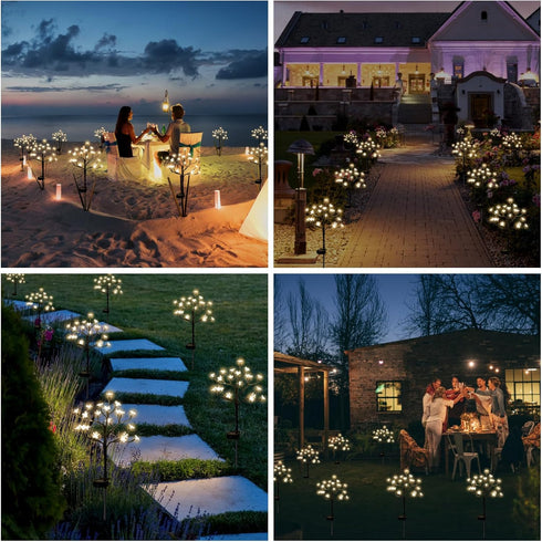 Solar Flowers Lights Garden Decor, Solar Garden Lights Outdoor Decorative,2Pack 40LED Solar Lights Outdoor Garden Waterproof Fairy Lights for Outs...