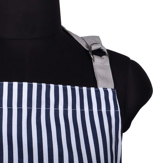 AMOUR INFINI Cotton Aprons for Women with Pockets Adjustable Strap and Waist Ties Washable Printed Aprons for Baking, Cooking, Gardening (27.5 x 3...