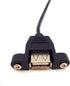 USB Extension Cable, Qaoquda 1ft 90 Degree Right Angle USB 2.0 Type A Male to Type A Female Panel-Mount with Screws Cable(USB M/F)...