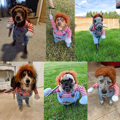 Pet Deadly Halloween Costume, Dog Funny Costume Halloween Christmas Cosplay Outfits Cute Clothes Adjustable Party Dress Up Apparel Accessories for...