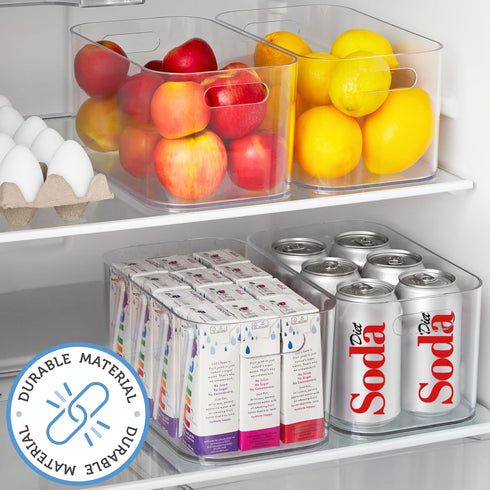 STORi Bliss 10" x 6" Open Clear Pantry Organizer Bin, Plastic Containers with Handle for Kitchen, Fridge, Cabinet, Closet, Bathrom, Undersink Stor...