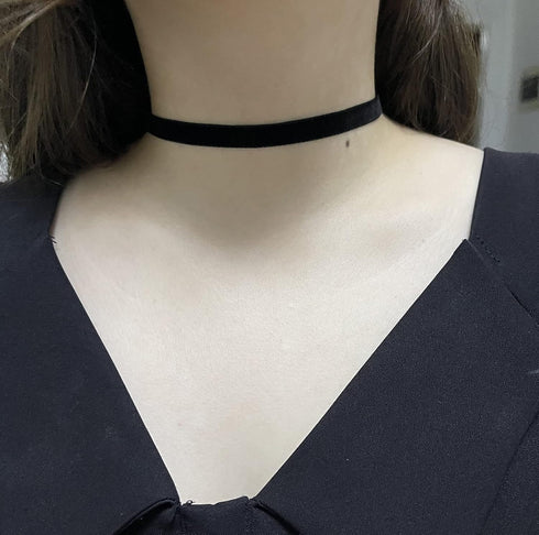 14.5 Inch Simple Black Velvet Choker Necklace with 304 Stainless Steel Chain for Women Birthday Party Wedding Jewelry Gifts...
