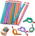 40 Pcs 7 Inch Flexible Pencils,Soft Novelty Pencil,Multi Colored Striped Soft Pencil with Eraser for Valentine's Day,Children Kids Gift School Fun...
