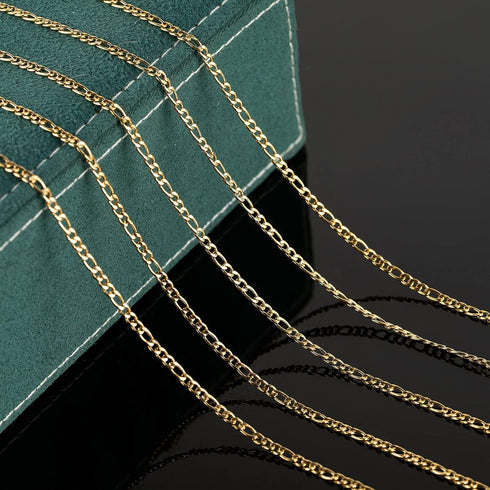 UMAOKANG 16.4 Feet Gold Stainless Steel Figaro Chains Link Spool Necklace Chain Bulk with Lobster Clasps and Jump Rings for Choker Necklaces Jewel...