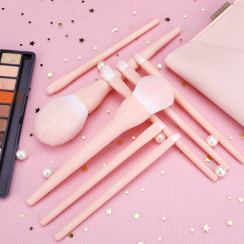 MSQ Make Up Brushes 8Pcs Makeup Brush Set Foundation Brush Blending Brush Eyeshadow Brushes Eye Brushes Set with Bag (Pink)...