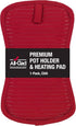 All-Clad Premium Pot Holder & Heating Pad, (1-Pack) Heat Resistant to 500 Degrees, 100% Cotton 10"x6.25" for Kitchen and Barbeque, Chili Red...
