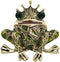 Gyn&Joy Gold Tone Peridot Green Colored Rhinestone Crystal Frog Brooch Pin BZ099...