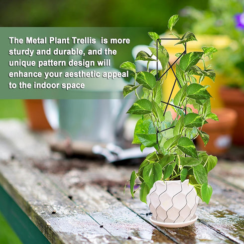 17.5 Inch Indoor Plant Trellis for Climbing Plants,Metal Trellis,Small Garden Trellis for Potted Plants,Plant Stakes for Indoor Plants Accessories...
